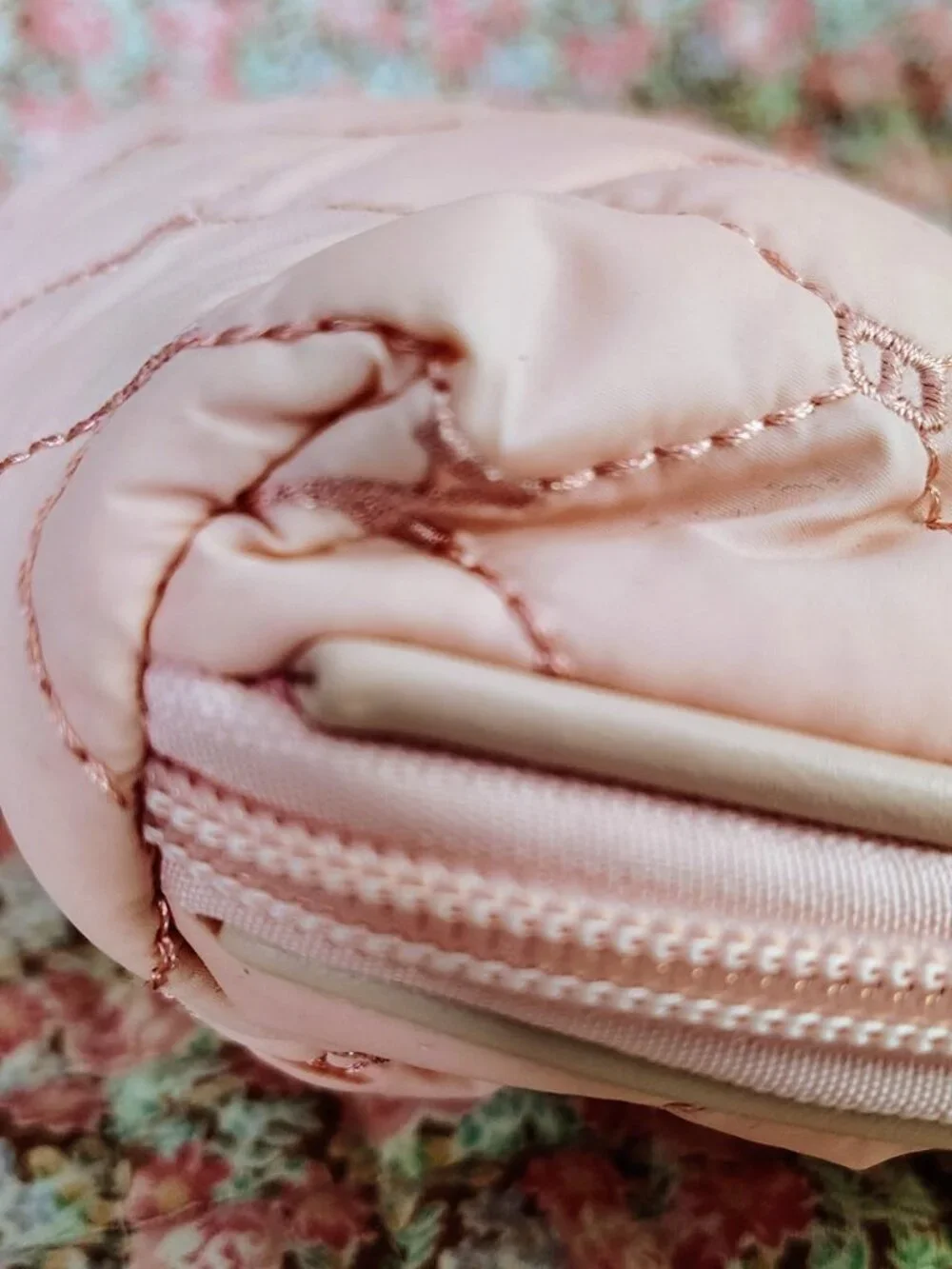 Nubily Pink Quilted Makeup Bag